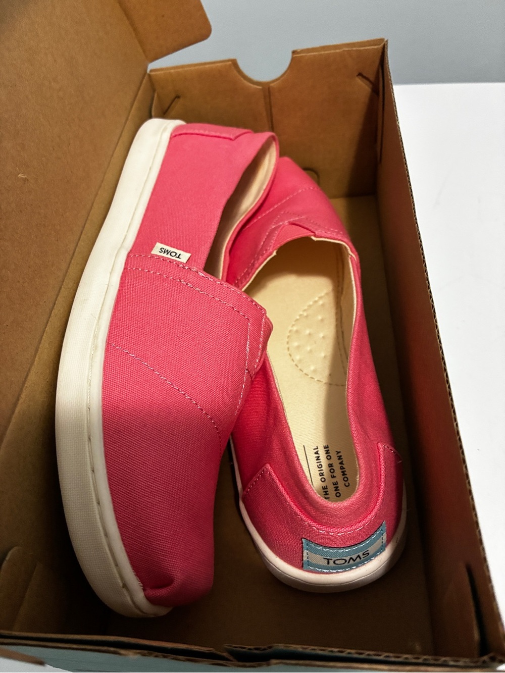 Toms Kids Pink Slip-On Canvas Sneakers